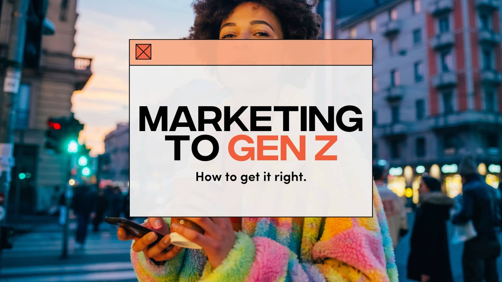 Fanbytes | Marketing to Gen Z - young girl wearing a cool jacket, holding her phone